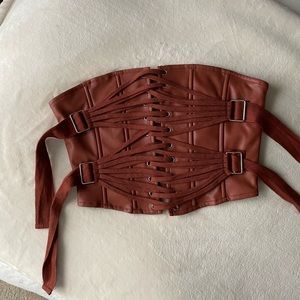 NWOT - Faux Leather Corset Top